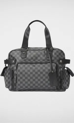 Leather Handbag (Black& Grey)