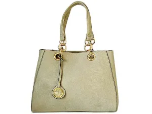 LIGHT GREY MULTI-COMPARTMENT CHAIN HANDBAG WITH STRAP