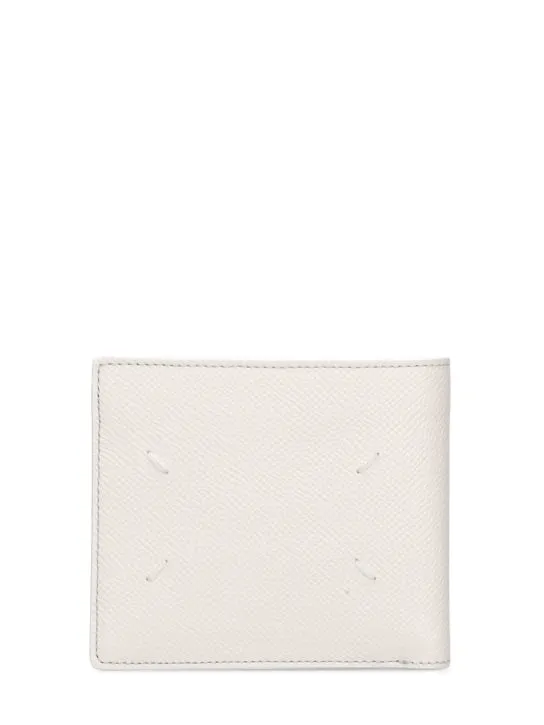 Maison Margiela   Logo grainy leather billfold wallet 