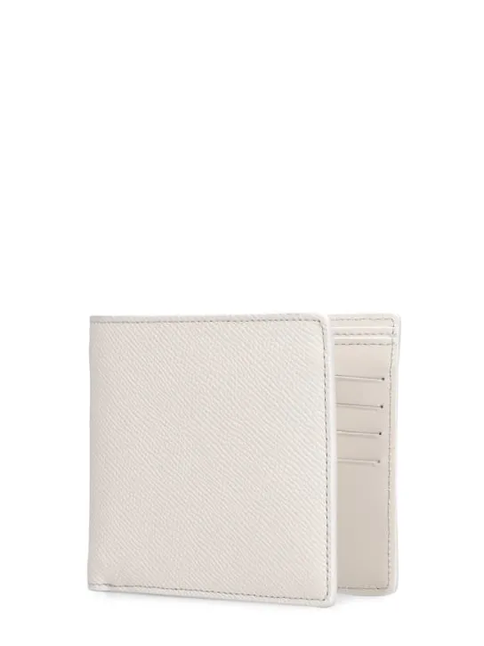 Maison Margiela   Logo grainy leather billfold wallet 