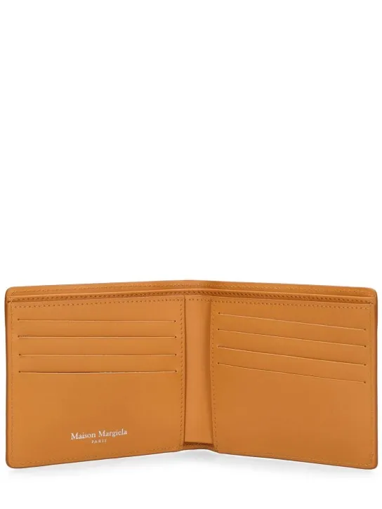 Maison Margiela   Logo grainy leather billfold wallet 