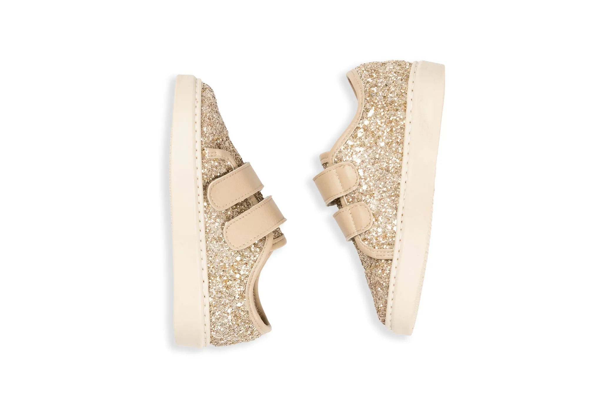 Marmo Soft Gold Glitter Velcro Trainers