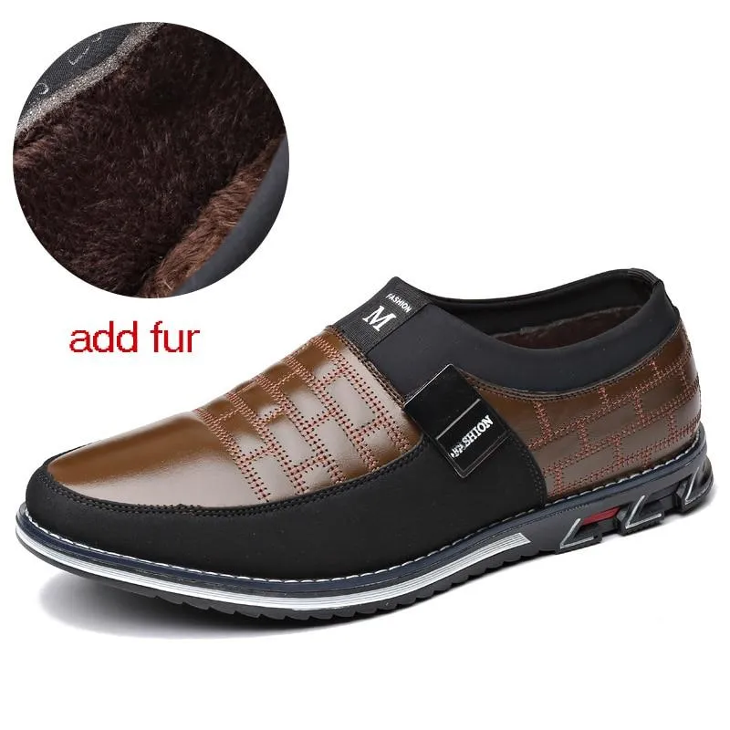 Men Genuine Leather Casual Breathable Slip on Shoes