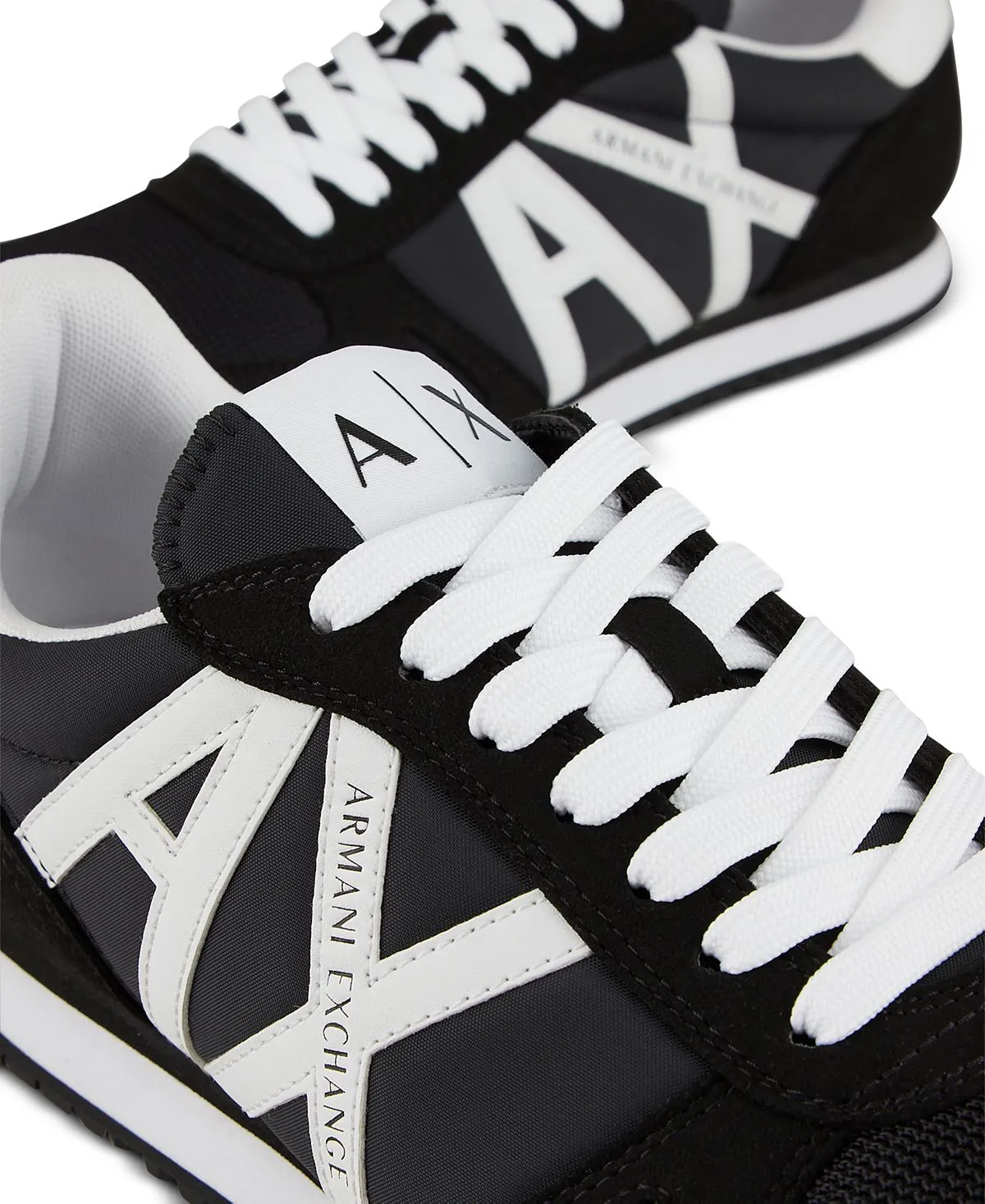 Men's A|X Armani Exchange Logo Sneakers, Black and White