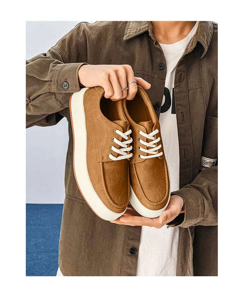 Men's Casual Lace-up Platform Shoes