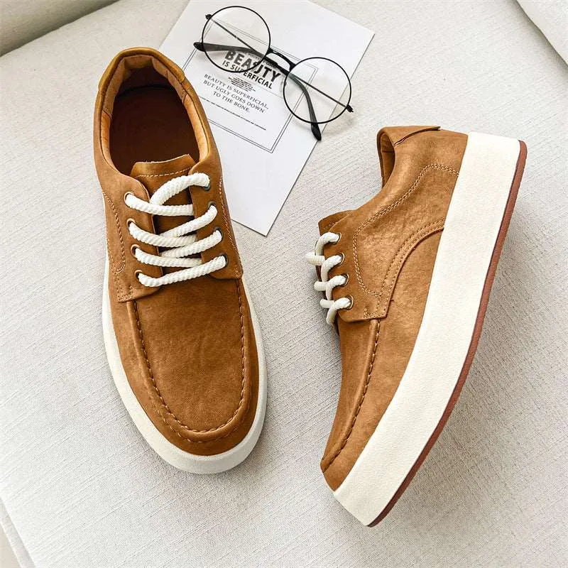 Men's Casual Lace-up Platform Shoes