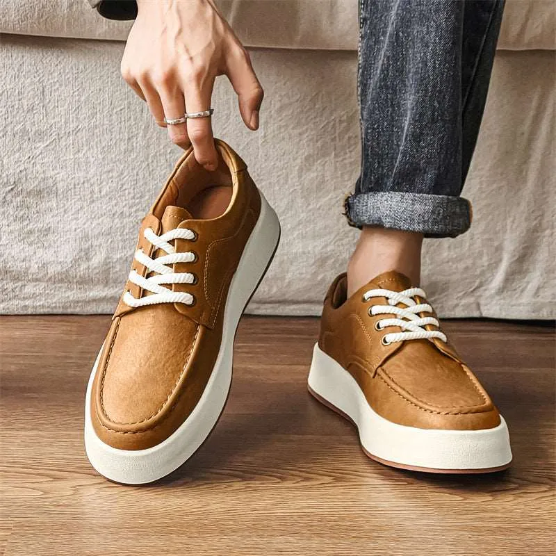 Men's Casual Lace-up Platform Shoes