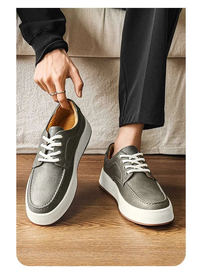 Men's Casual Lace-up Platform Shoes