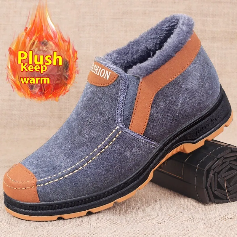 Men's Traditional Cotton Shoes Warm With Velvet