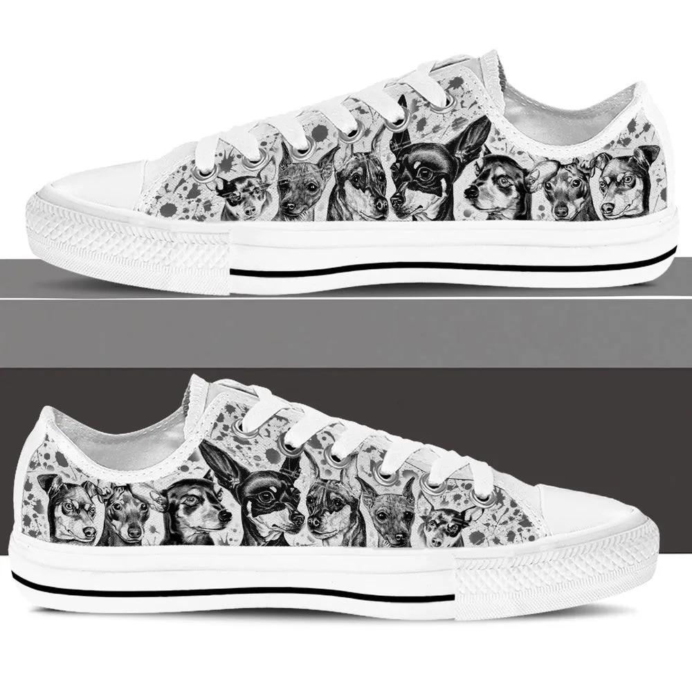 Miniature Pinscher Low Top Shoes - Lowtop Casual Shoes Gift For Adults, Dog Printed Shoes, Canvas Shoes For Men, Women