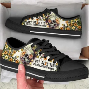 Multiple Sclerosis Shoes Rose Flowers Skull Low Top Shoes Canvas Shoes, Best Canvas Shoes, Low Top Sneaker