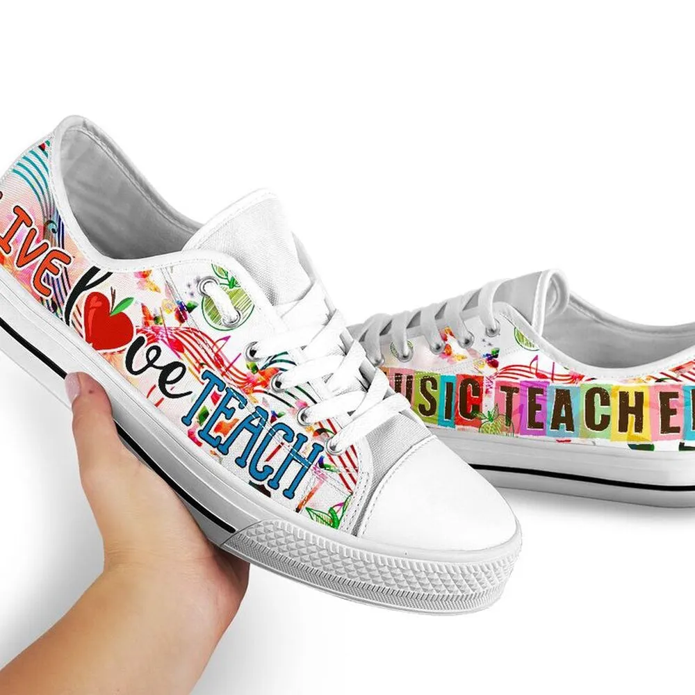 Music Teacher Shoes License Plate Shoes for Mens, Teacher Shoes, Low Top Sneakers