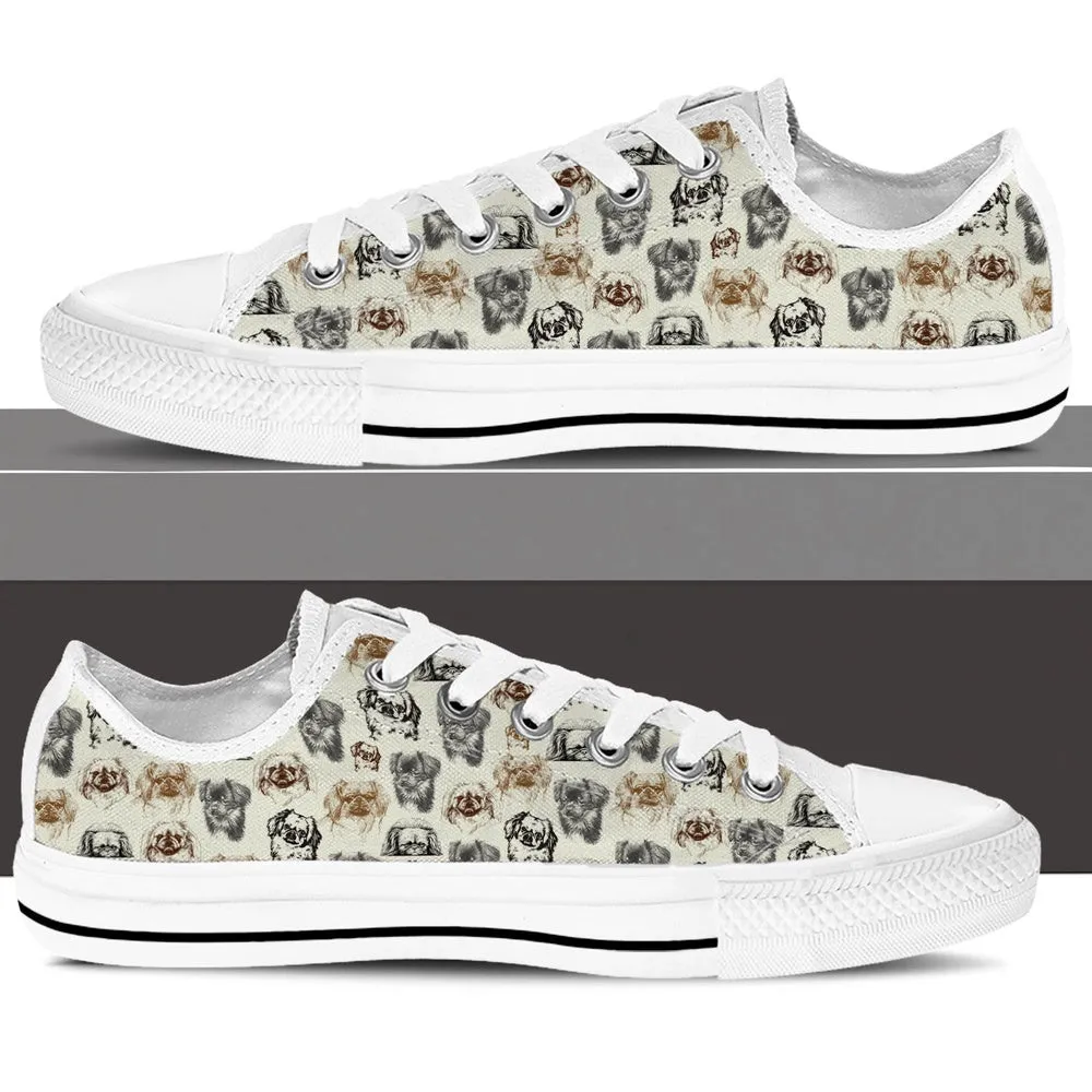 Pekingese Low Top Shoes - Lowtop Casual Shoes Gift For Adults, Dog Printed Shoes, Canvas Shoes For Men, Women