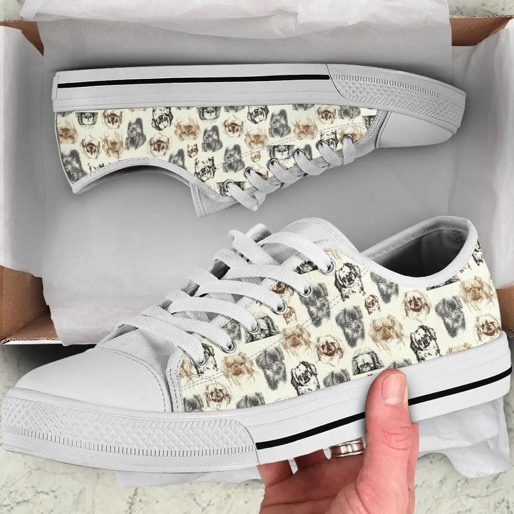 Pekingese Low Top Shoes - Lowtop Casual Shoes Gift For Adults, Dog Printed Shoes, Canvas Shoes For Men, Women