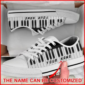 Piano Key Shortcut Custom Name Low Top Shoes, Custom Canvas Shoes, Best Canvas Shoes