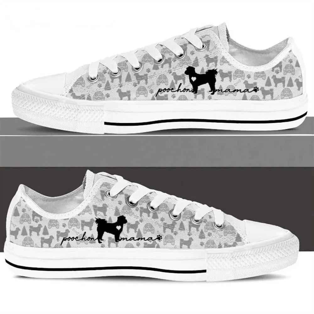 Poochon Low Top Shoes - Dog Walking Shoes Men Women, Dog Printed Shoes, Canvas Shoes For Men, Women