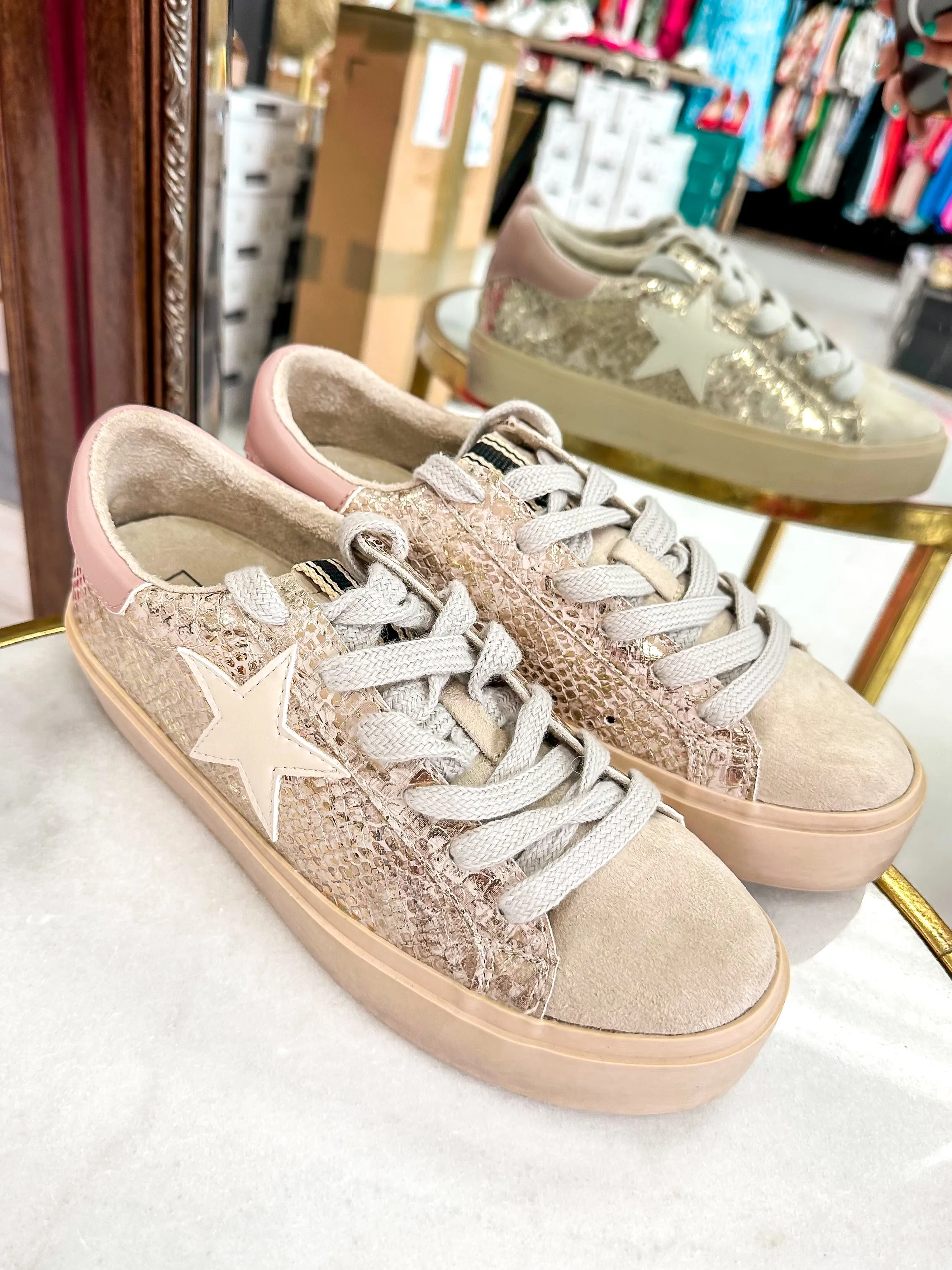 Reba Gold Snake Sneaker