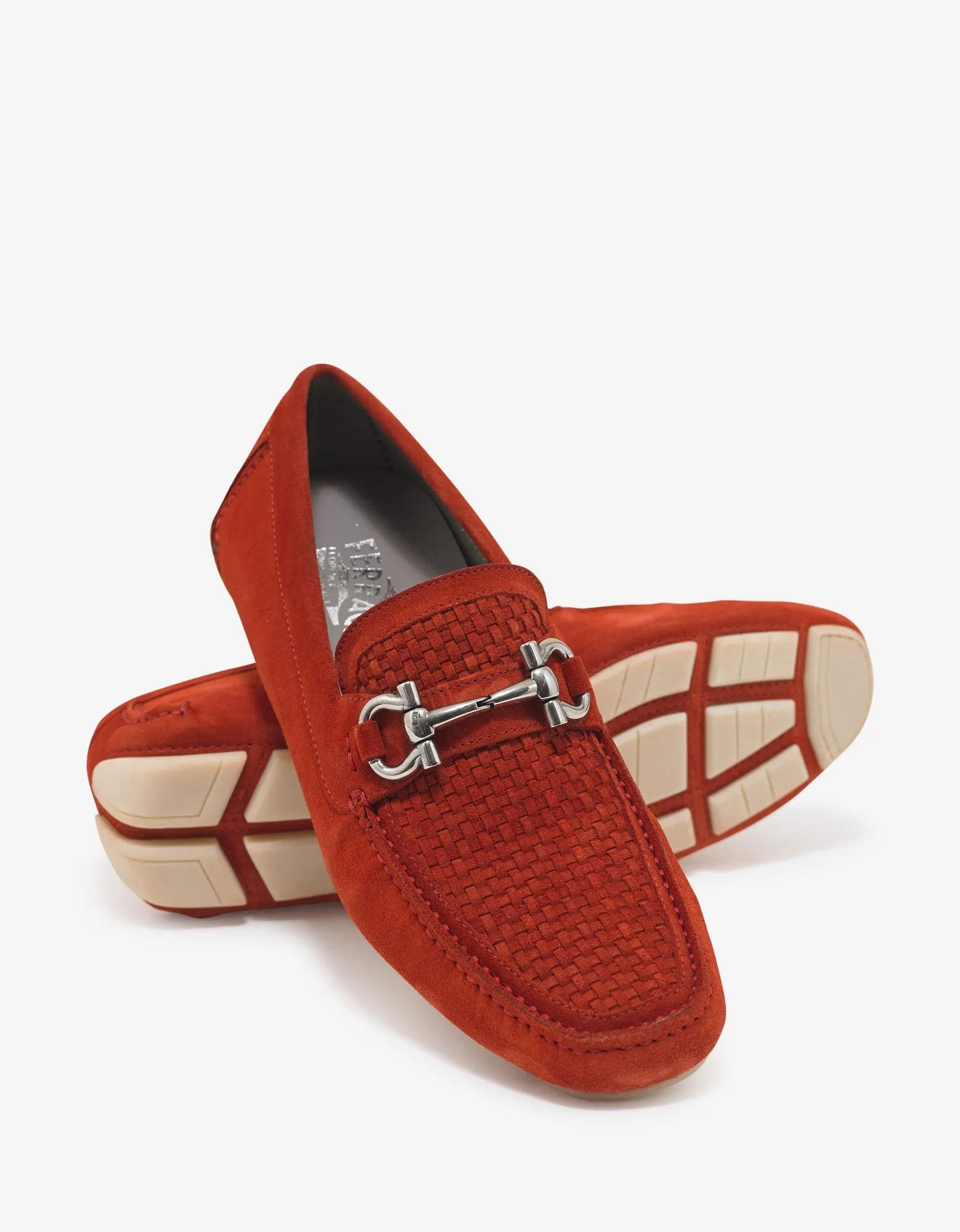 Red Parigi Suede Leather Driving Shoes