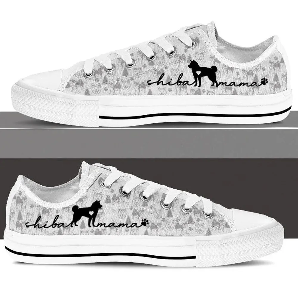 Shiba Inu Low Top Shoes - Dog Walking Shoes Men Women, Dog Printed Shoes, Canvas Shoes For Men, Women