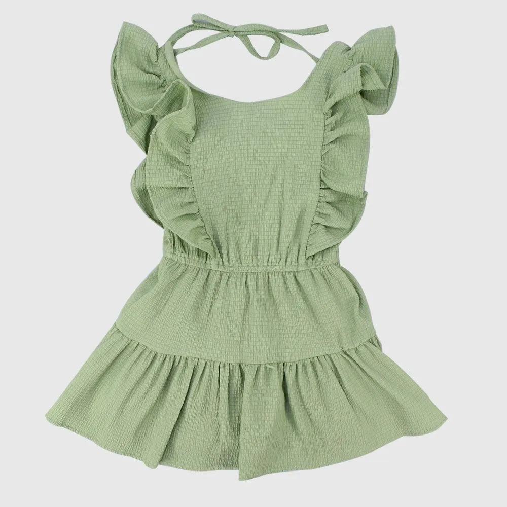 Sleeveless Dress With Cute Ruffles