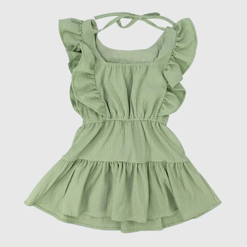 Sleeveless Dress With Cute Ruffles