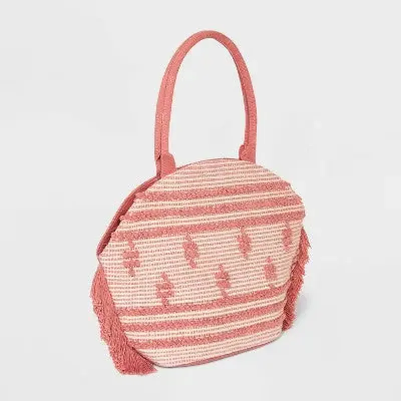 Straw Fringe Tote Handbag