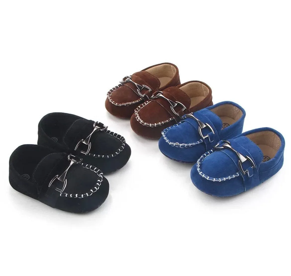 Suede baby boy loafers