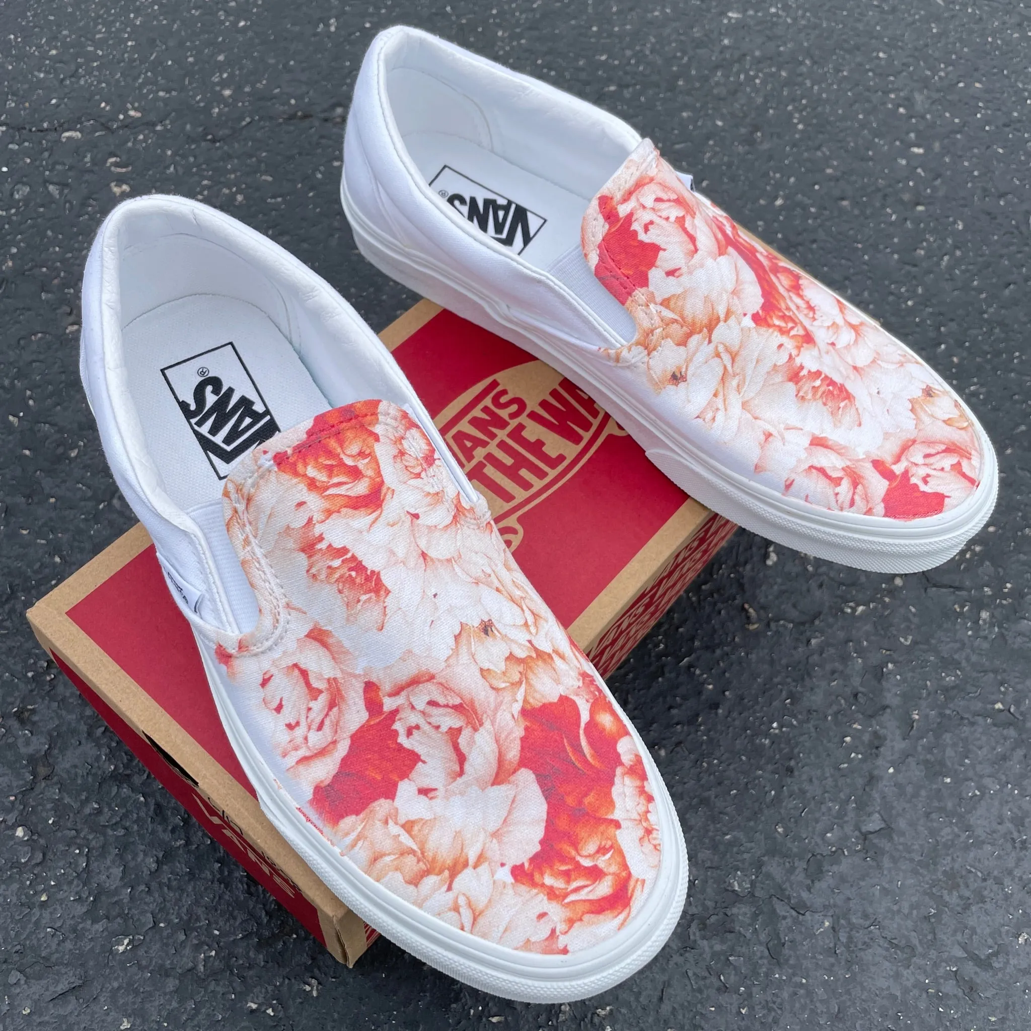 Warm Lush Peony - Custom Slip Ons