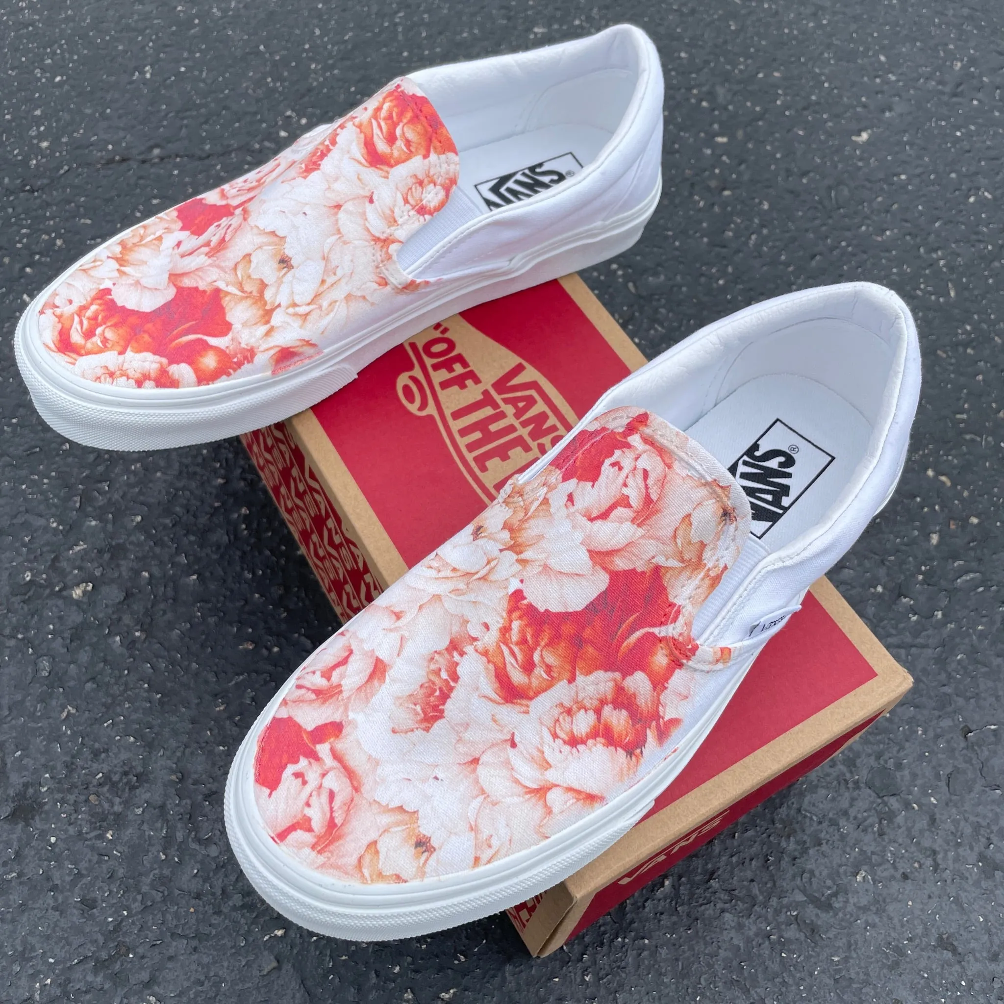 Warm Lush Peony - Custom Slip Ons