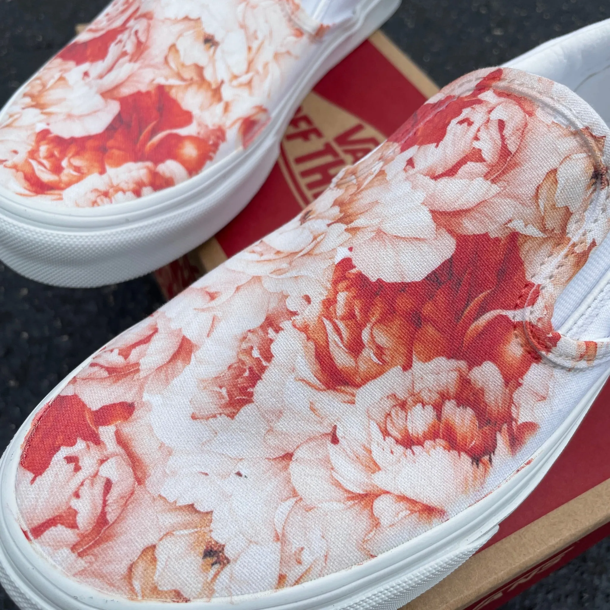 Warm Lush Peony - Custom Slip Ons